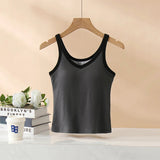 Bagatelle Tank Tops with Inbuilt Bra In Black