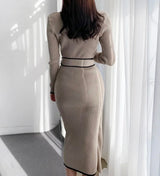 Helen Premium Woolen Midi Dress