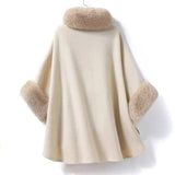 Violetta Premium Winter Capes with Fur Detailing In Beige