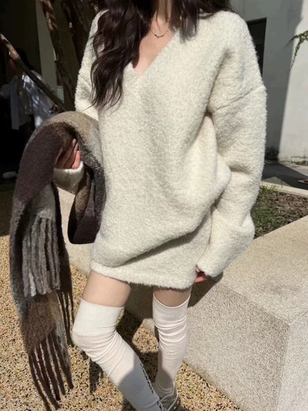 Beige - Bosco Winter Coord Set - Set of Sweater and Skirt