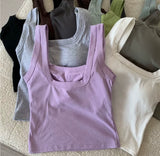 Jared Tank Tops with Inbuilt Bra In Green