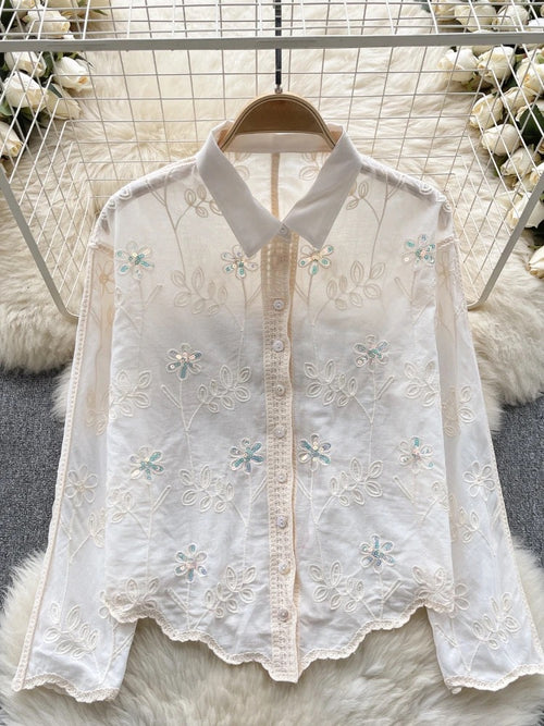 Andrew Embroidered Cotton Shirt In White