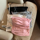 Zouzou Tank Tops with Inbuilt Bra In Grey