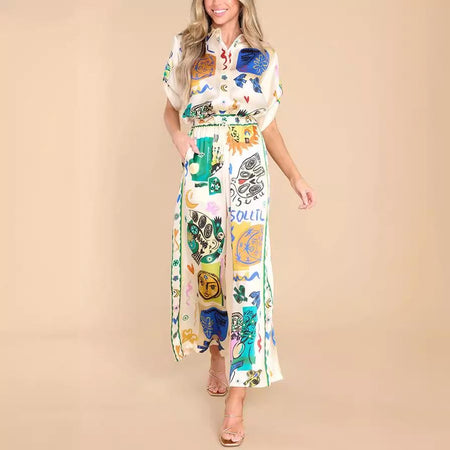 Harvey Summer Holiday Abstract Coord Set In Multicolor