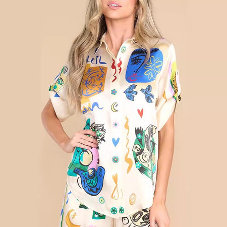 Harvey Summer Holiday Abstract Coord Set In Multicolor