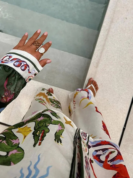 Misco Summer Holiday Abstract Coord Set In Multicolor