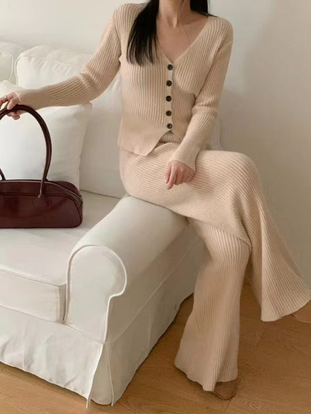 Acadia Premium Winter Coords - Tracksuits - full-length side shot on model, taupe - Miss Mosa By Akanksha
