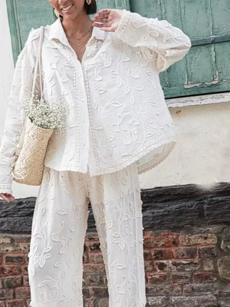 Adele Statement Summer Coord Set - front shot on model outdoors, white - Miss Mosa By Akanksha