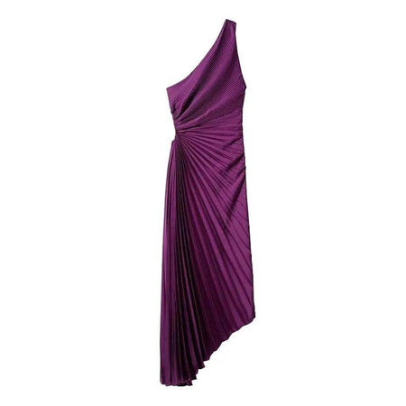 Adelina Statement Summer Dress - flat-lay product shot, purple - Miss Mosa By Akanksha