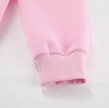 Adler Statement Fleece Lined Coord Set In Pink - close-up of cuff - Miss Mosa By Akanksha