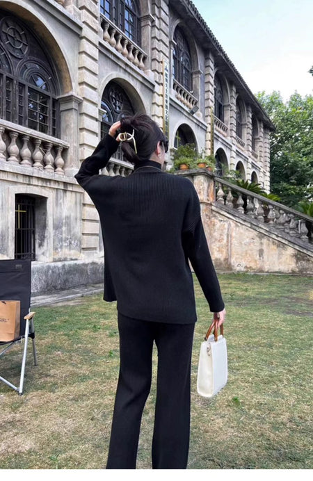 Adler Statement Winter Tracksets - back shot on model, black - Miss Mosa By Akanksha