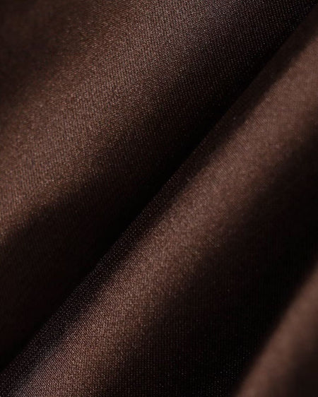 Aiko Balloon Satin Top - satin fabric close-up, brown - Miss Mosa By Akanksha