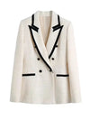 Alamea Statement Tweed Blazer in White - S