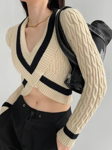 Alaric Ruched Sweaters - front shot on model, cream - Miss Mosa By Akanksha
