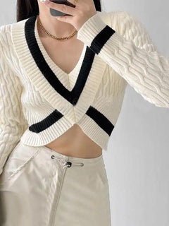 Alaric Ruched Sweaters - front shot on model, cream - Miss Mosa By Akanksha