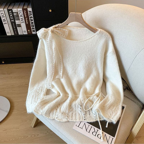 Alessandra Bow Lace Sweater