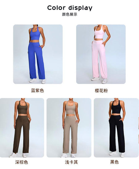 Alex Activewear Set In Pink - colour display chart of the set in five colourways - Miss Mosa By Akanksha