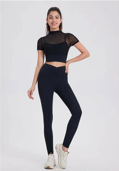 Alexis Activewear Set - full-length front shot on model, black - Miss Mosa By Akanksha