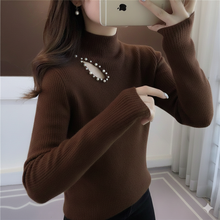 Alexis Pearl Fleece Sweater - front shot, brown - Miss Mosa By Akanksha