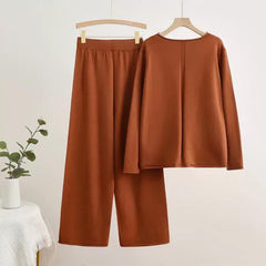 Alfred Statement Winter Coord Set -Tracksuit - flat-lay shot on hangers, rust - Miss Mosa By Akanksha