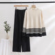 Alfred Woolen Coord Set - front shot on hanger, beige - Miss Mosa By Akanksha