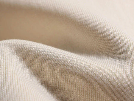 Alfred Woolen Coord Set - close-up of fabric, cream - Miss Mosa By Akanksha