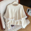 Alina Fur Sweater With Cape - Off White / XS