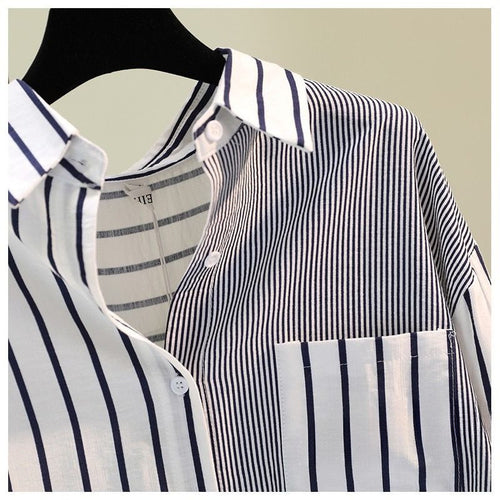 Alva Striped Shirt In Navy Blue