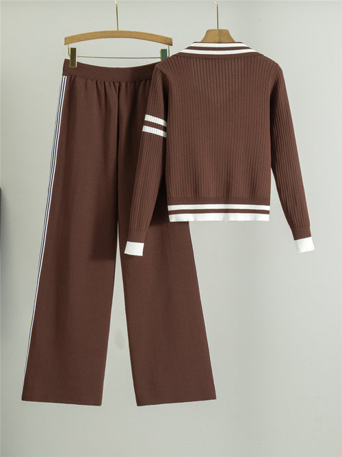 Amalia Luxe Winter Coord Set In Brown