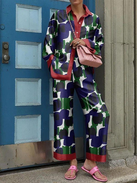 Amari Abstract Coord Set - full-length shot on model, multicolour - Miss Mosa By Akanksha