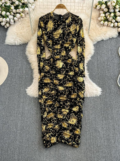 Amoura Statement Midi Bodycon Dress In Black