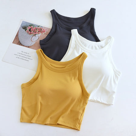 Amway Tank Tops with Inbuilt Bra - multicolour flat-lay shot, multicolour - Miss Mosa By Akanksha