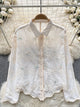 Andrew Embroidered Cotton Shirt - front shot on hanger, white - Miss Mosa By Akanksha