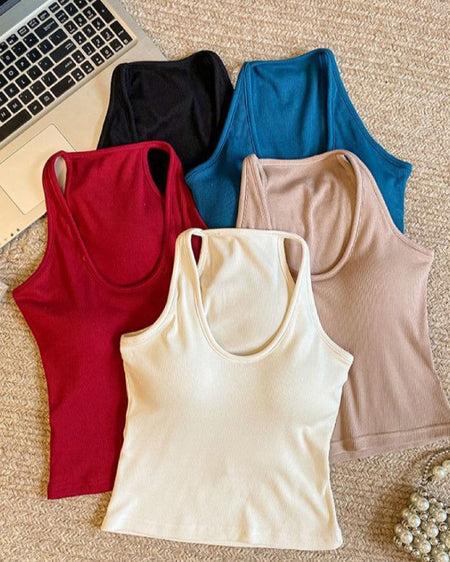 Anna Crop Padded Top - flat-lay shot, black, teal blue, red, beige and cream - Miss Mosa By Akanksha