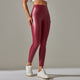 Anna Leather Slimming Warm Legging - front shot on standing model, dark red - Miss Mosa By Akanksha