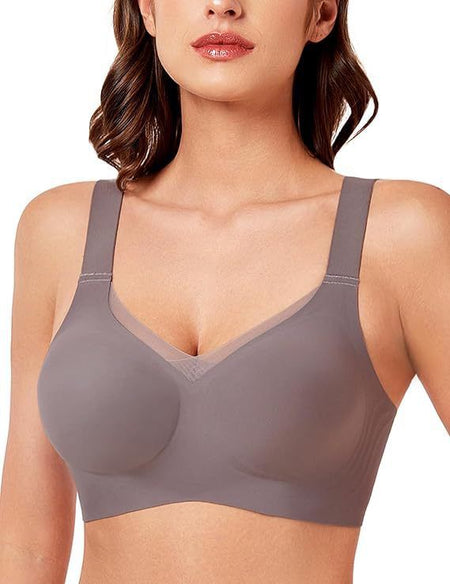 Anne Luxe Seamless Bralettes In Lilac Luster - front shot on model - Miss Mosa By Akanksha