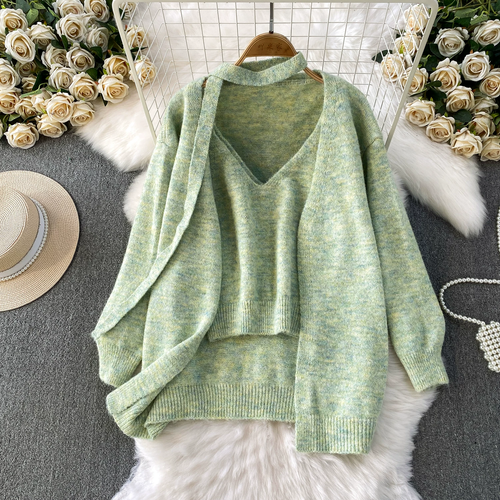 Anouk Woolen Top With Cape Sweater
