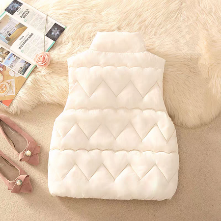 Antonella Warm Puffer Jacket - back flat-lay product shot, off-white - Miss Mosa By Akanksha