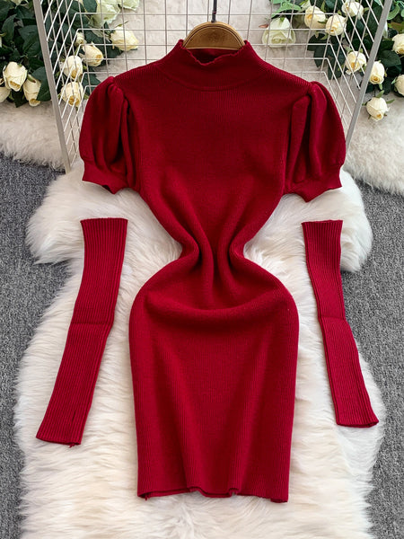 Antonia Soft Dress With Sleeves - flat-lay shot, dark red - Miss Mosa By Akanksha