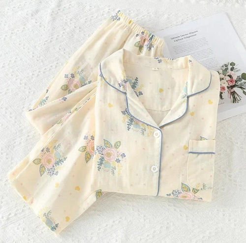 Anyaa Floral Nightsuit In Beige