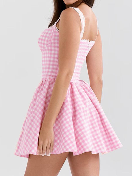 Araceli Luxe Summer Dress In Pink - back shot on model - Miss Mosa By Akanksha