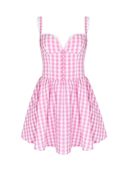 Araceli Luxe Summer Dress In Pink - flat-lay product shot - Miss Mosa By Akanksha
