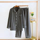 Arezo Woolen Nightsuit Set - front shot on hanger, grey - Miss Mosa By Akanksha