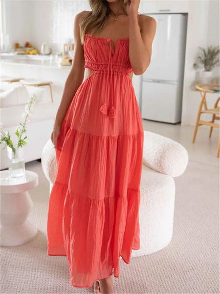 Ariana Summer Dress - front shot on model, white - Miss Mosa By Akanksha