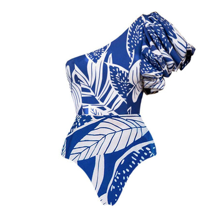 Arica Swimsuit With Skirt In Blue - flat-lay product shot of swimsuit - Miss Mosa By Akanksha