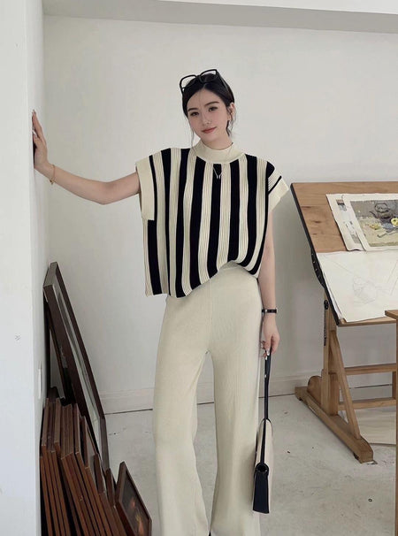 Arizona Ribbed Co-ord Set - side shot on model, multicolour - Miss Mosa By Akanksha