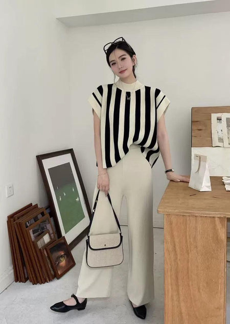 Arizona Ribbed Co-ord Set - front shot on model, multicolour - Miss Mosa By Akanksha