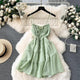 Arizona Summer Holiday Dress - styled flat-lay shot, sage green - Miss Mosa By Akanksha