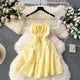 Arizona Summer Holiday Dress - styled flat-lay shot, yellow - Miss Mosa By Akanksha