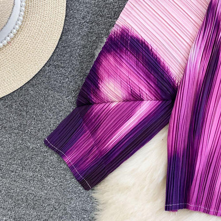 Arleth Crinkled Summer Coord - close-up of sleeve, purple - Miss Mosa By Akanksha